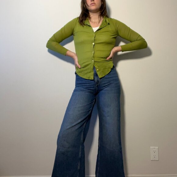 Wilfred Sheer Green Button-Down - Picture 3 of 4